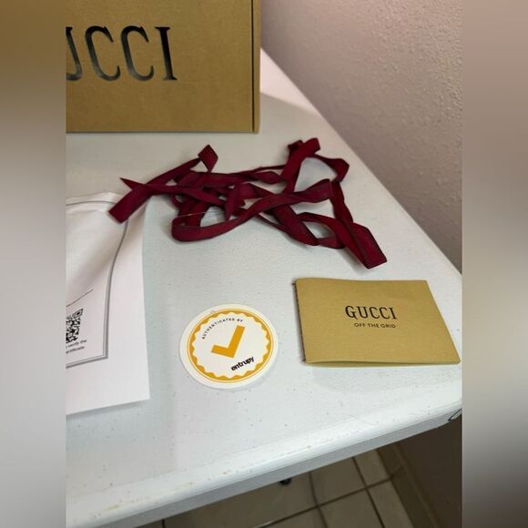 GUCCI Off The Grid Belt Bag GG Nylon Leather Gray Beige 631341 Purse Fanny pack - Picture 16 of 16